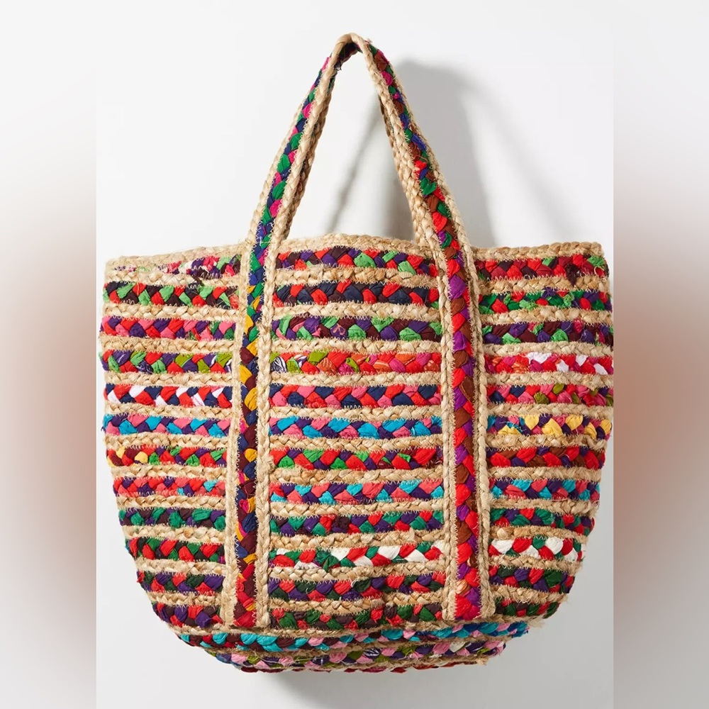 Anthropologie Shiraleah Chicago Fiesta Woven Tote
